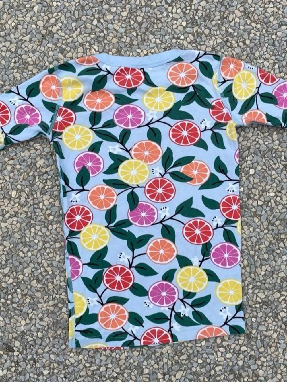 Hanna Andersson Light Blue Citrus Print Tee Kids PJ Tee